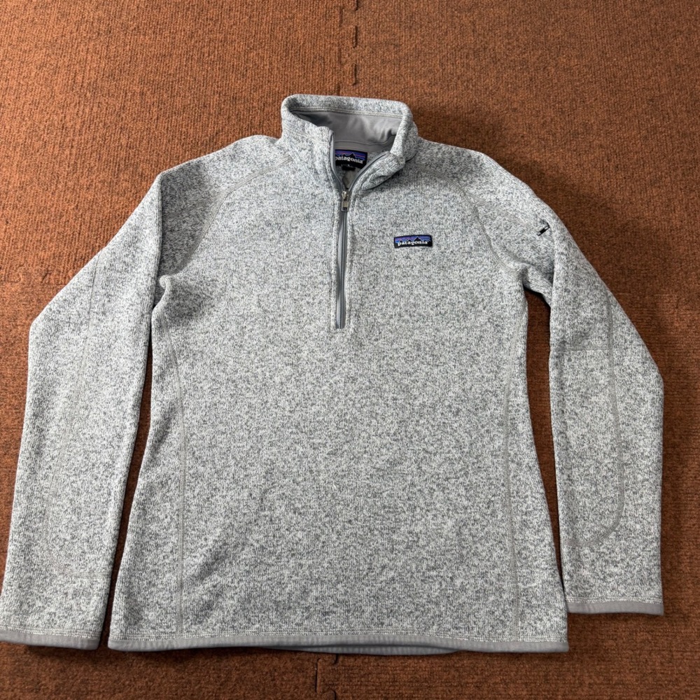Patagonia Better Sweater 1/4 Zip Pullover Fleece Jacket Womens Small Gray 25527
